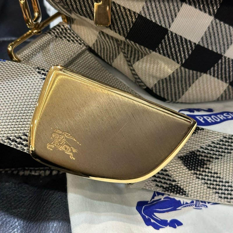 💎Han's house精品服飾💎 Burberry SHIELD 格紋 腰包 側背包 義大利製 現貨 原價75000-3