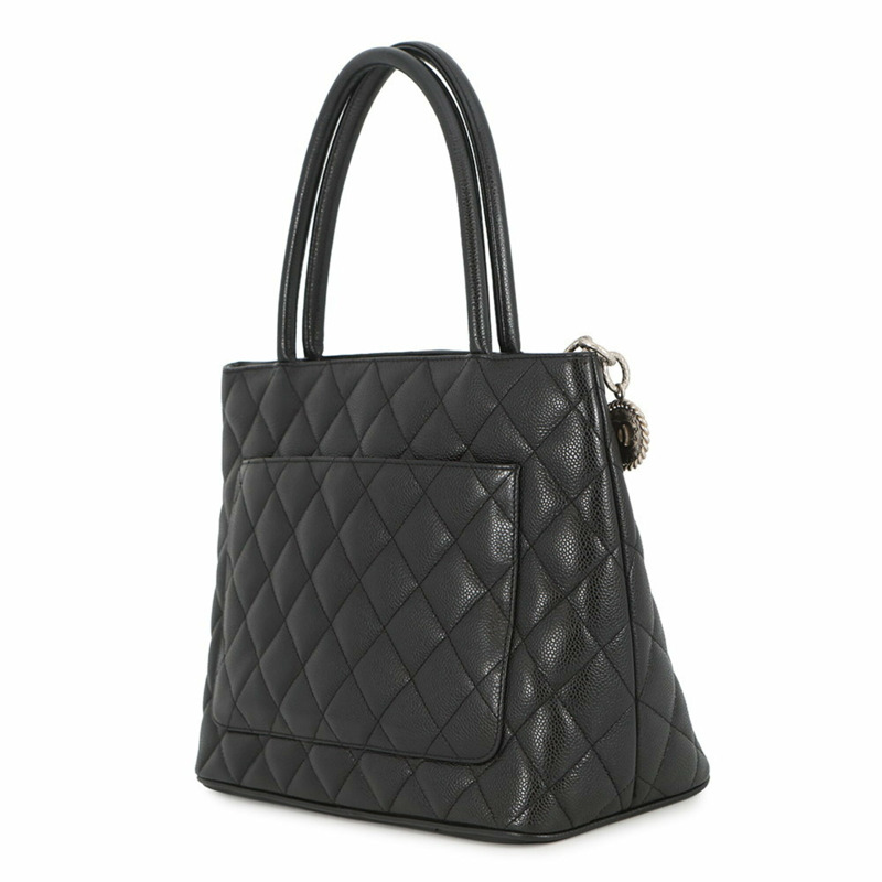 香奈兒 Coco Mark 絎縫復刻版手提包,魚子醬紋皮革,A01804,黑色,手提包,女士,香奈兒-1