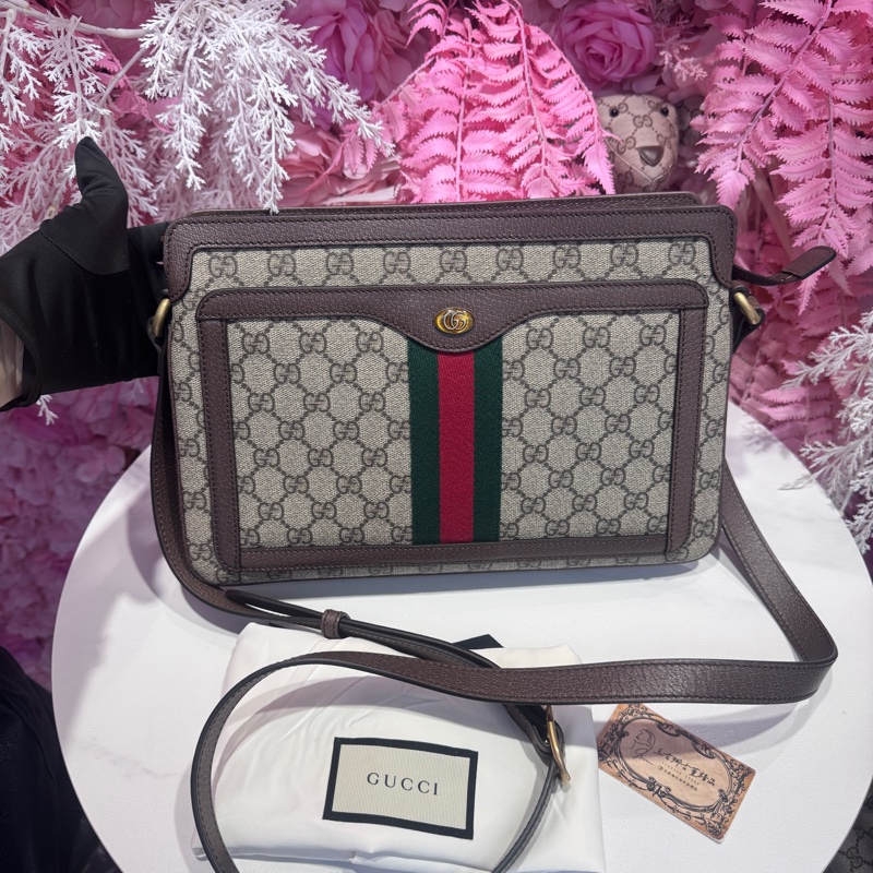 Gucci 老花信封斜背包/王吉娜古董精品-0
