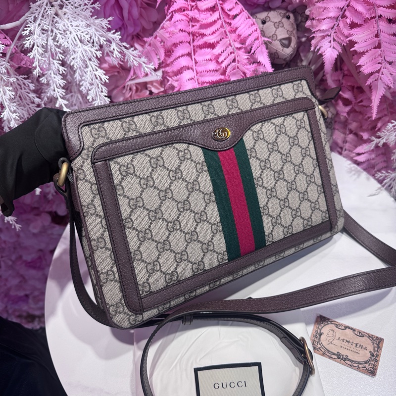 Gucci 老花信封斜背包/王吉娜古董精品-3