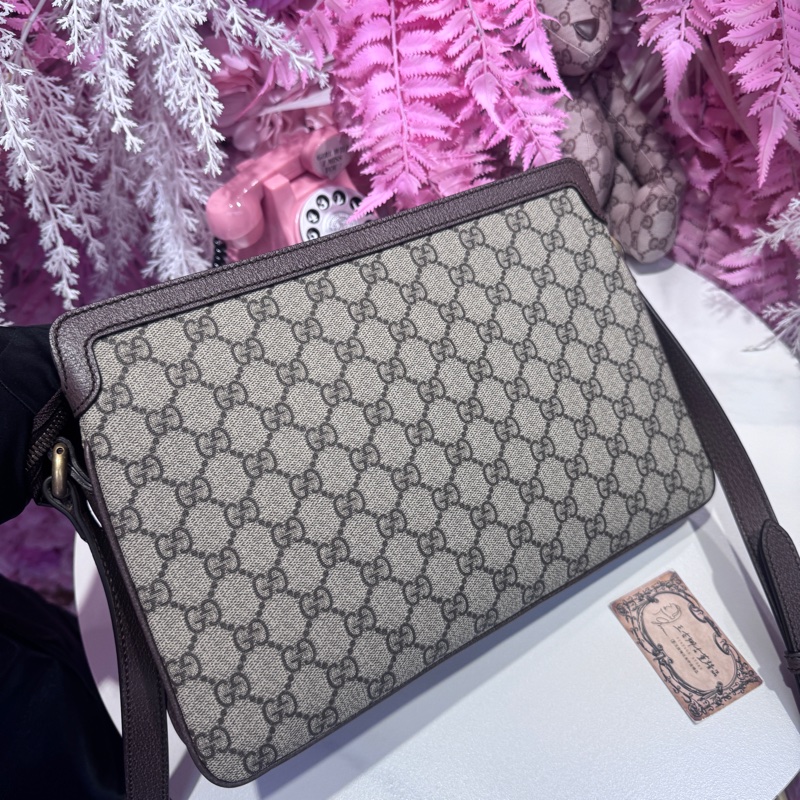 Gucci 老花信封斜背包/王吉娜古董精品-5