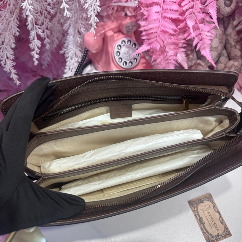 Gucci 老花信封斜背包/王吉娜古董精品-9