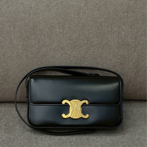 CELINE黑金凱旋門腋下包