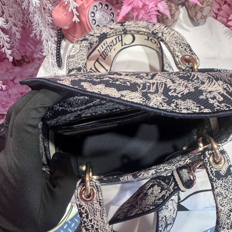 Dior 刺繡黛妃包5格/王吉娜古董精品-8