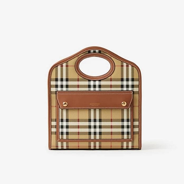 💎Han's house精品服飾💎Burberry Pocket 格紋 包 中 23X6X27公分 義大利製 現貨 原價59000-5