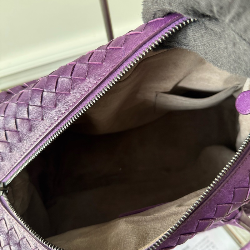 小羊皮編織方形肩背包(紫色)-7