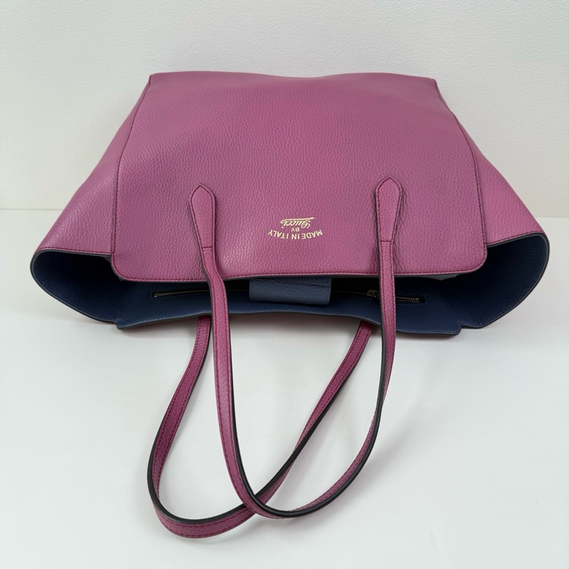 Gucci/古馳 Swing 牛皮 紫色單肩包-7