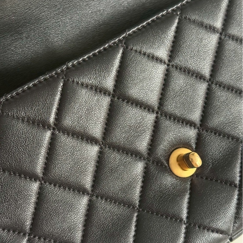 99新🆕 Chanel 香奈兒 24P 琺瑯logo吊墜鏈條包 黑色金釦-8