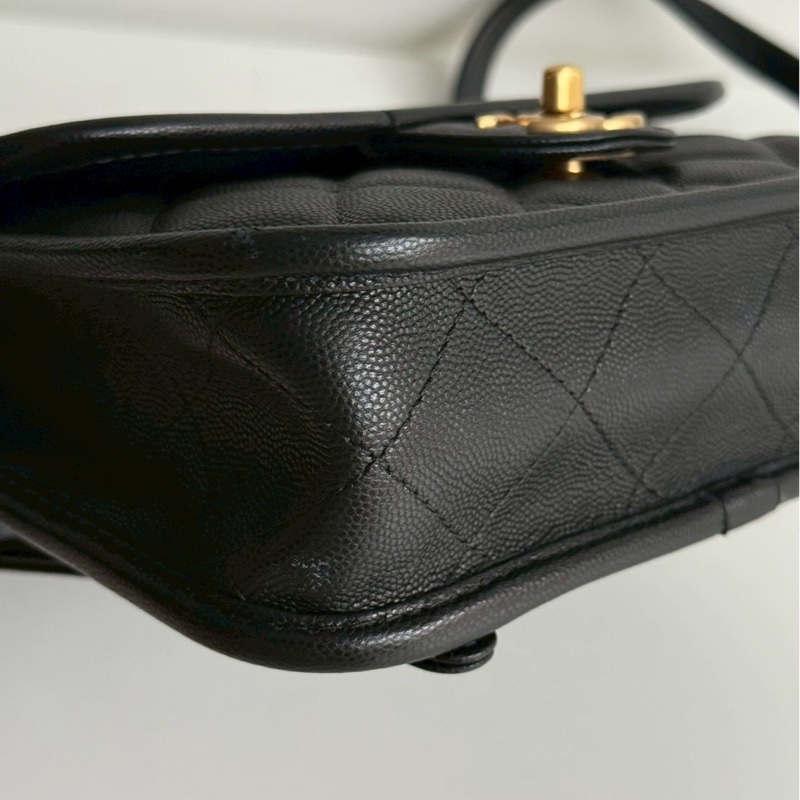 98新✨全配有購置🙌🏻 Chanel 香奈兒 25B 四葉草雙肩後背包 黑色金釦-9