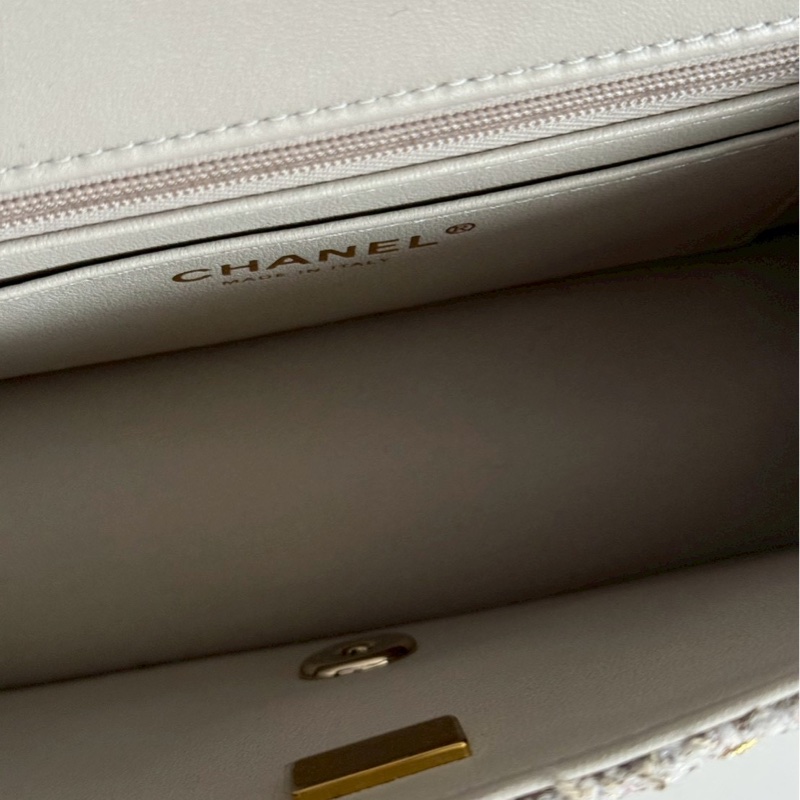 99新🆕 全配有購證🙌🏻 Chanel 香奈兒 25P CF 灰色毛呢金釦-11