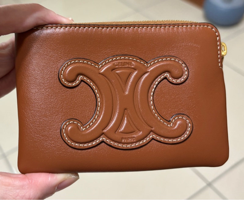 CELINE 經典CUIR TRIOMPHE系列光滑小牛皮拉鍊萬用鑰匙/零錢包-0