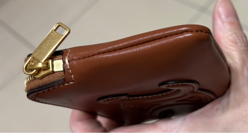 CELINE 經典CUIR TRIOMPHE系列光滑小牛皮拉鍊萬用鑰匙/零錢包-3