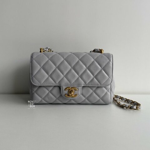 99新🆕 全配有購證🙌🏻 Chanel 香奈兒 25P 雙C鏈條包 灰色金釦