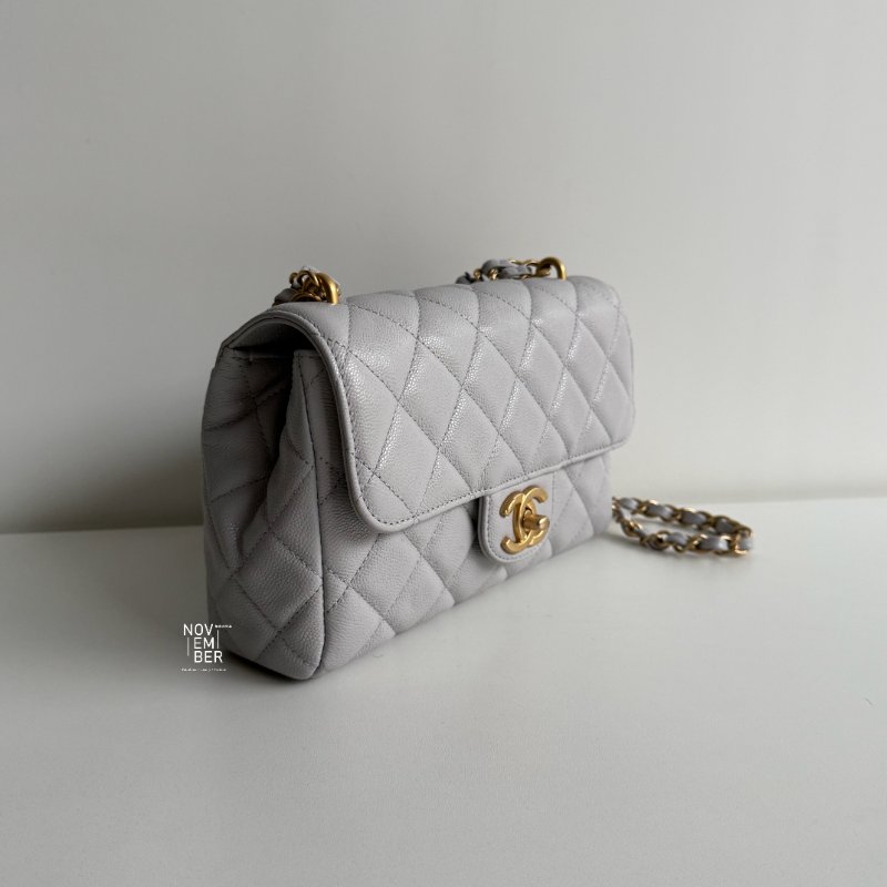 99新🆕 全配有購證🙌🏻 Chanel 香奈兒 25P 雙C鏈條包 灰色金釦-1