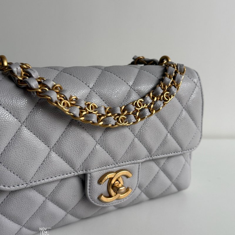 99新🆕 全配有購證🙌🏻 Chanel 香奈兒 25P 雙C鏈條包 灰色金釦-2