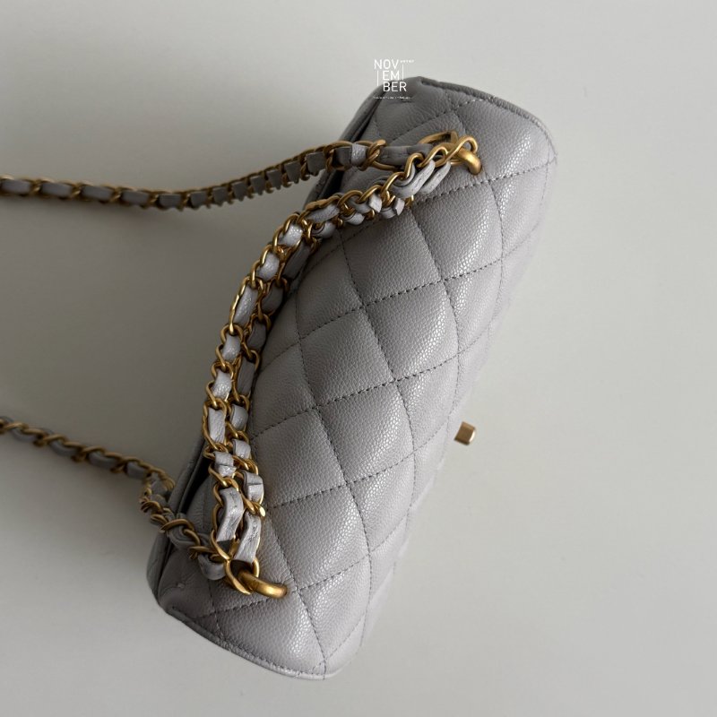 99新🆕 全配有購證🙌🏻 Chanel 香奈兒 25P 雙C鏈條包 灰色金釦-3