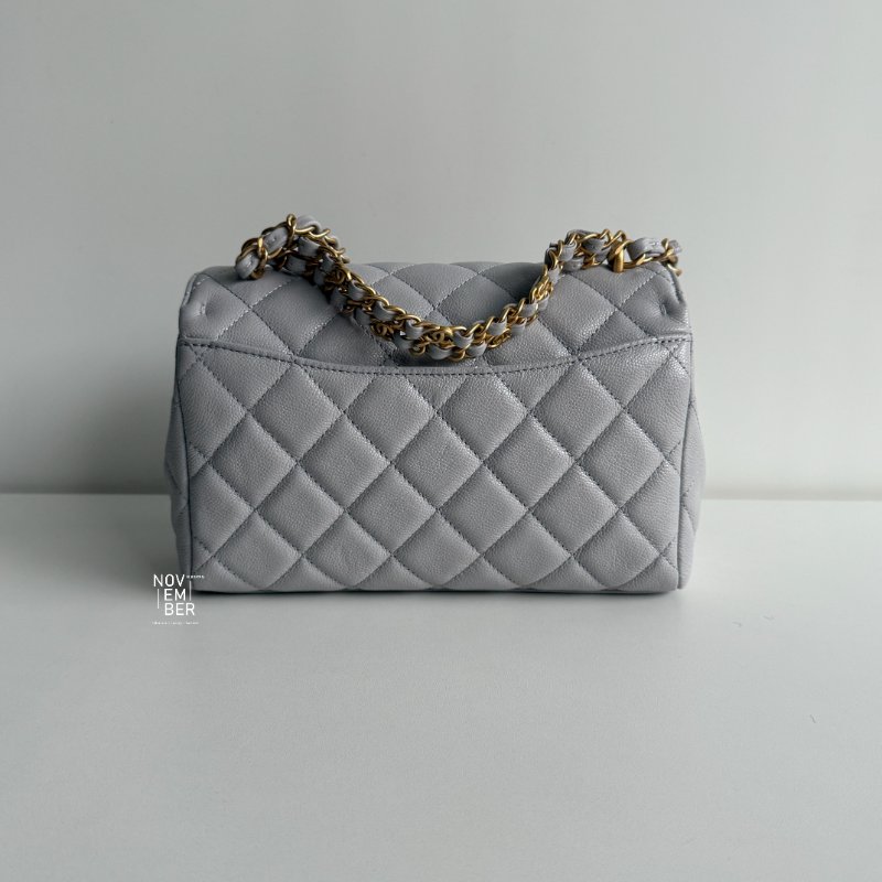 99新🆕 全配有購證🙌🏻 Chanel 香奈兒 25P 雙C鏈條包 灰色金釦-5