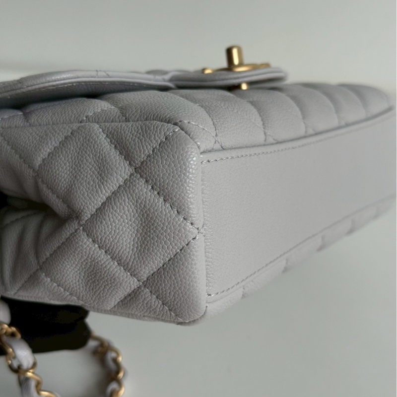 99新🆕 全配有購證🙌🏻 Chanel 香奈兒 25P 雙C鏈條包 灰色金釦-9