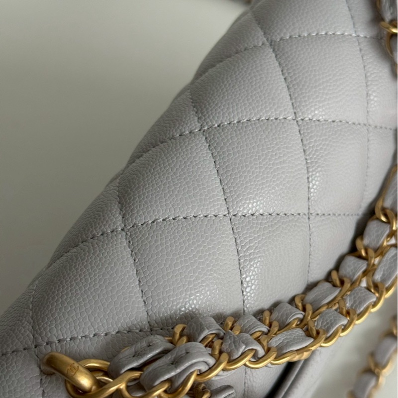 99新🆕 全配有購證🙌🏻 Chanel 香奈兒 25P 雙C鏈條包 灰色金釦-10