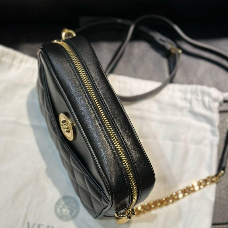 💎Han's house精品服飾💎 VERSACE 凡賽斯 女神頭 頂級黑牌 小羊皮 側背包 小號-6