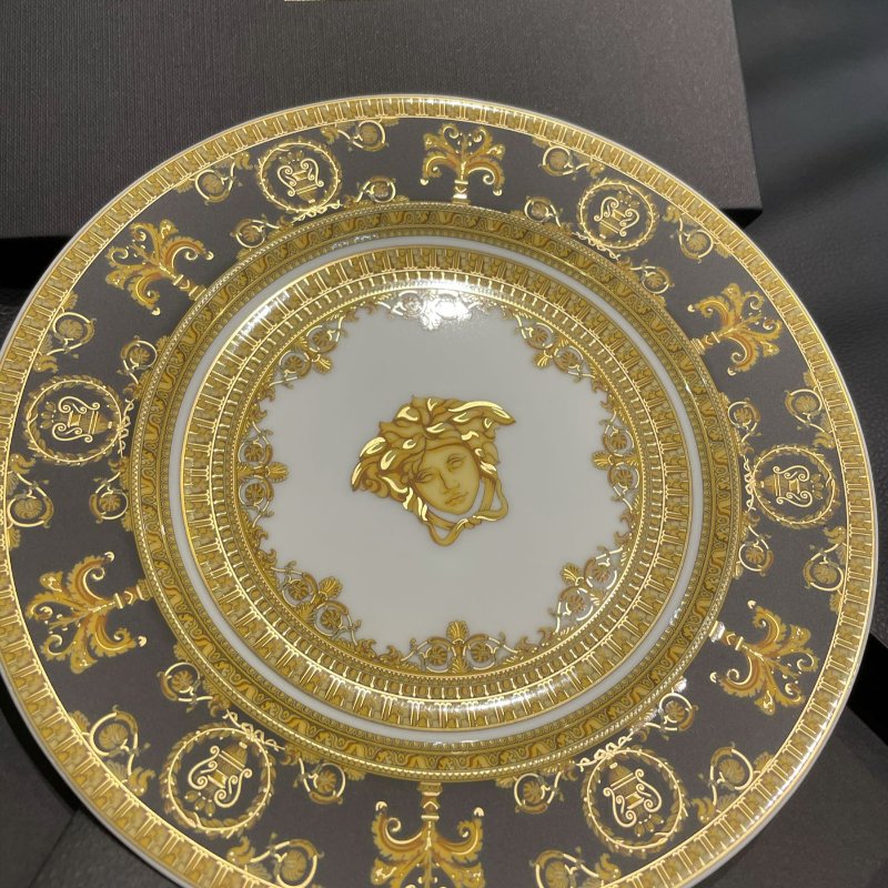 💎Han's house精品服飾💎VERSACE 凡賽斯 LOGO 女王頭 陶瓷牆壁裝飾盤 盤子 德國製造 18CM 現貨 原價4900-2