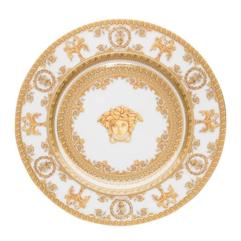 💎Han's house精品服飾💎VERSACE 凡賽斯 LOGO 女王頭 陶瓷牆壁裝飾盤 盤子 德國製造 18CM 現貨 原價4900-3