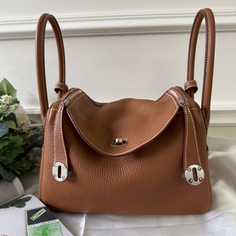 銀釦 TC皮 Lindy 26m(金棕色)-1