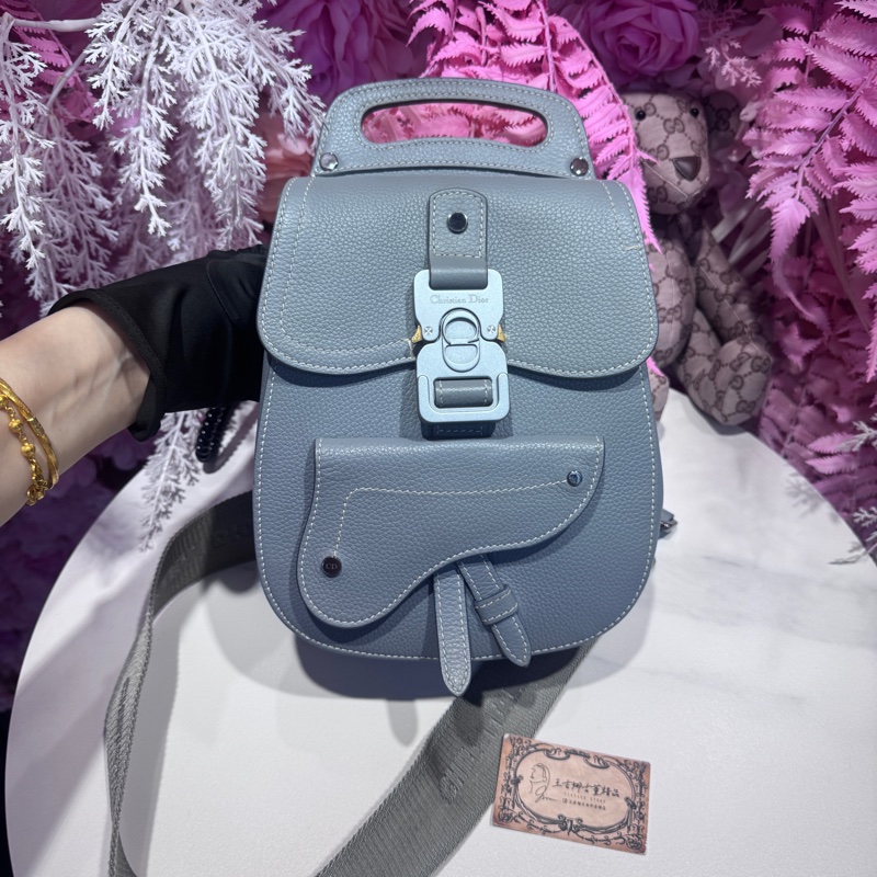 Dior 霧霾藍單肩包/斜背包/王吉娜古董精品-0