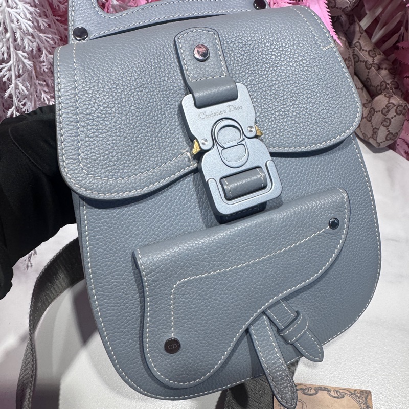 Dior 霧霾藍單肩包/斜背包/王吉娜古董精品-2