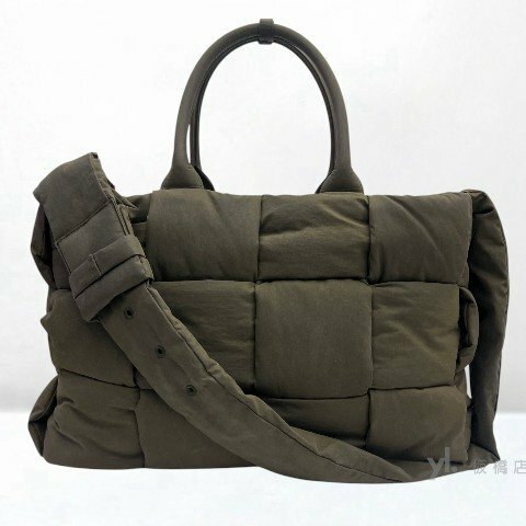 Y2007-Bottega Veneta 橄欖綠編織大號 Arco手提肩背包