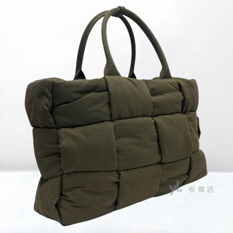 Y2007-Bottega Veneta 橄欖綠編織大號 Arco手提肩背包-1
