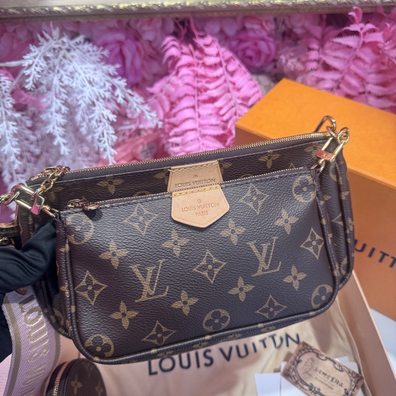 LV 三合一 老花晶片款/王吉娜古董精品-1
