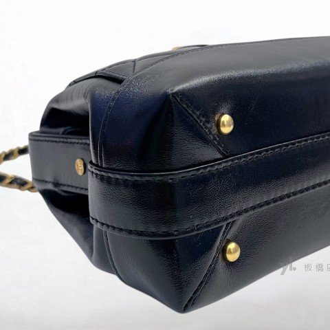 Y2000-Chanel 黑金油蠟羊皮金扣醫生包AS4959-7