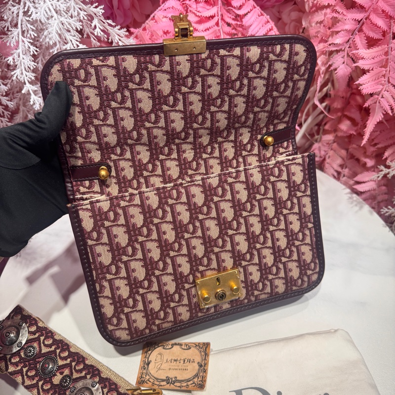 Dior 老花郵差包/王吉娜古董精品-8