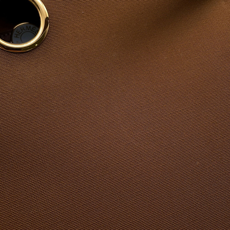 Hermes Herbag 拉鍊小號深褐色 Ebene 漆面五金 Toile Officier Vache Hunter K Stamp 手提包 HERMES-5