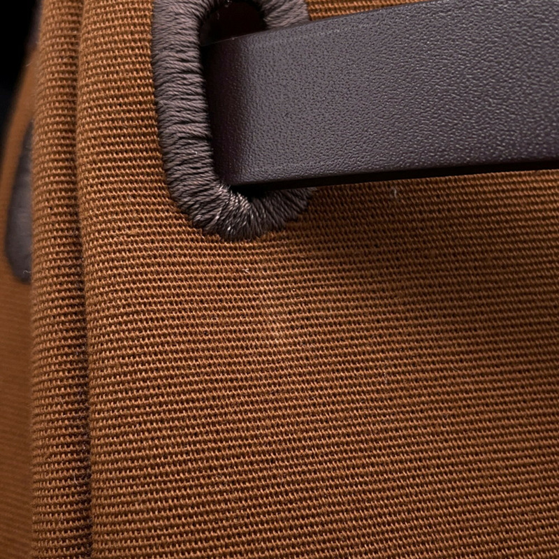 Hermes Herbag 拉鍊小號深褐色 Ebene 漆面五金 Toile Officier Vache Hunter K Stamp 手提包 HERMES-6