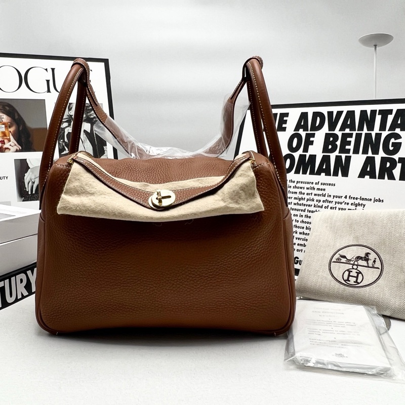 闲置近新Hermes爱马仕lindy30 togo皮 金棕 X刻-1