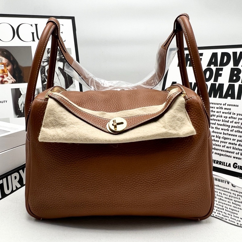 闲置近新Hermes爱马仕lindy30 togo皮 金棕 X刻-2