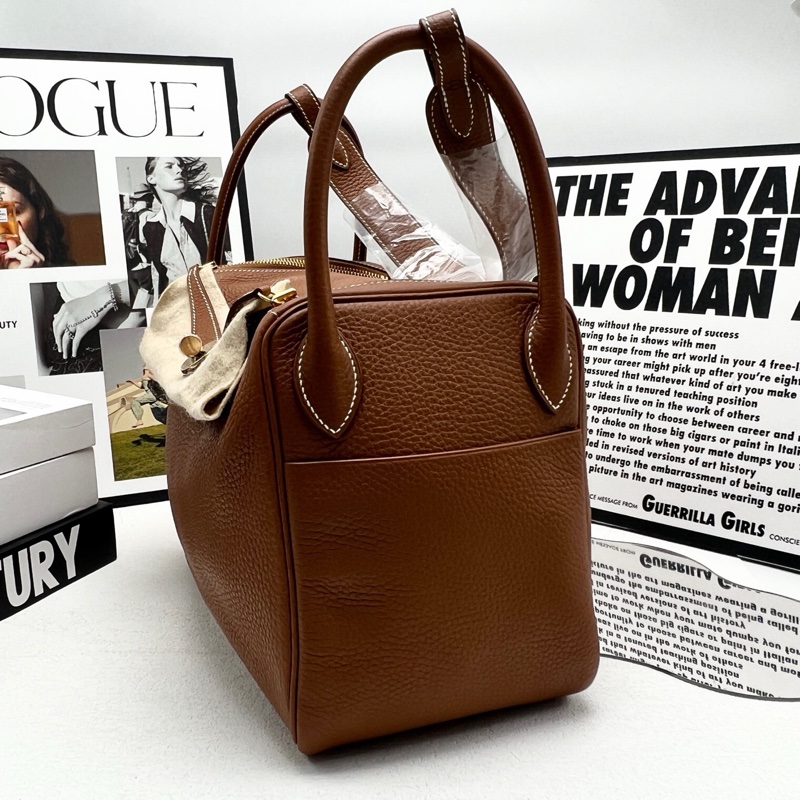 闲置近新Hermes爱马仕lindy30 togo皮 金棕 X刻-3