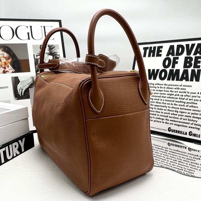 闲置近新Hermes爱马仕lindy30 togo皮 金棕 X刻-5