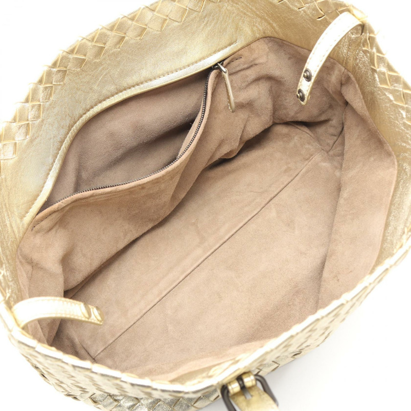 BOTTEGA VENETA Intrecciato 手提包 皮革 金色 二手 女式-2