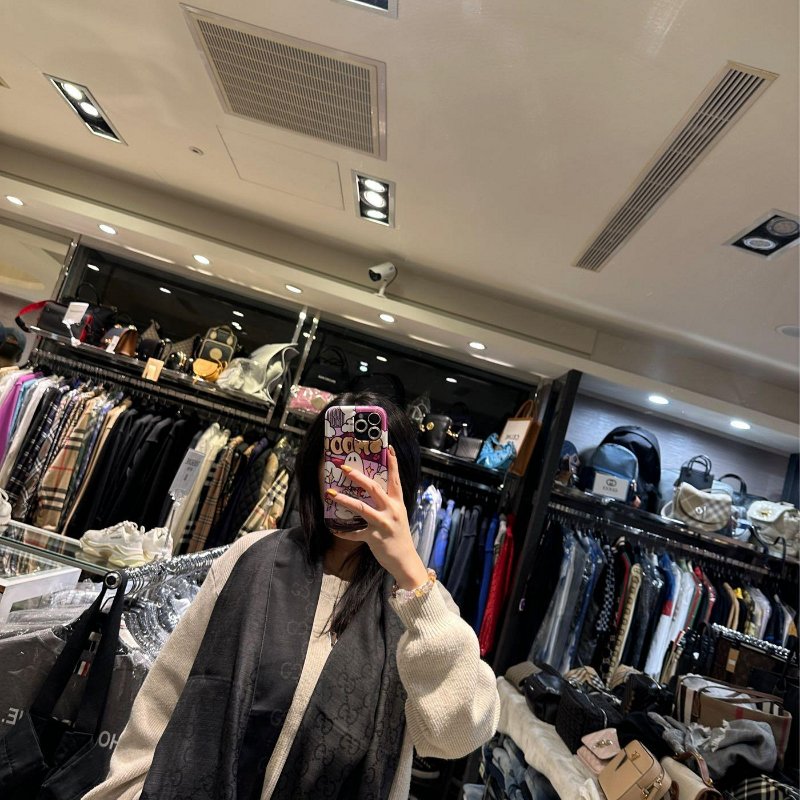 💎Han's house精品服飾💎GUCCI 古馳 男女均可 巾 絲巾 披肩 雙面用 181×46cm-1