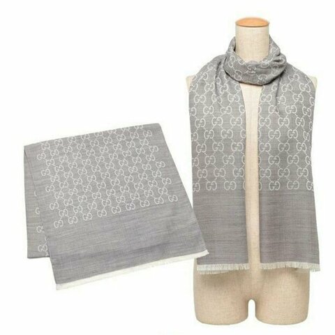 💎Han's house精品服飾💎GUCCI 古馳 男女均可  圍巾 絲巾 披肩 雙面用 181×46cm