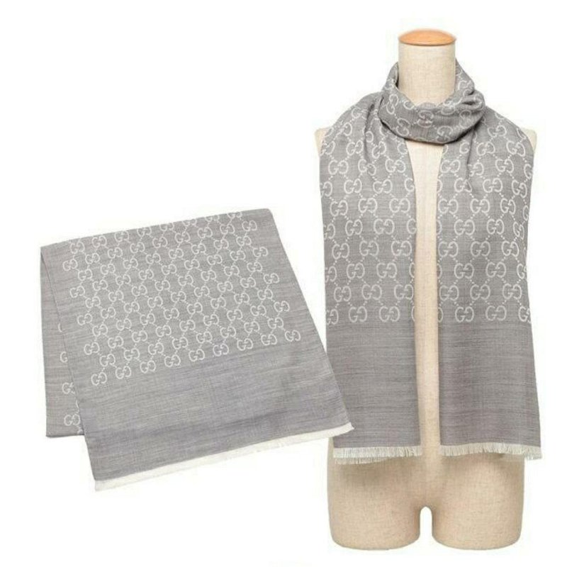 💎Han's house精品服飾💎GUCCI 古馳 男女均可 圍巾 絲巾 披肩 雙面用 181×46cm-0