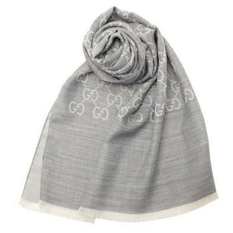 💎Han's house精品服飾💎GUCCI 古馳 男女均可 圍巾 絲巾 披肩 雙面用 181×46cm-4