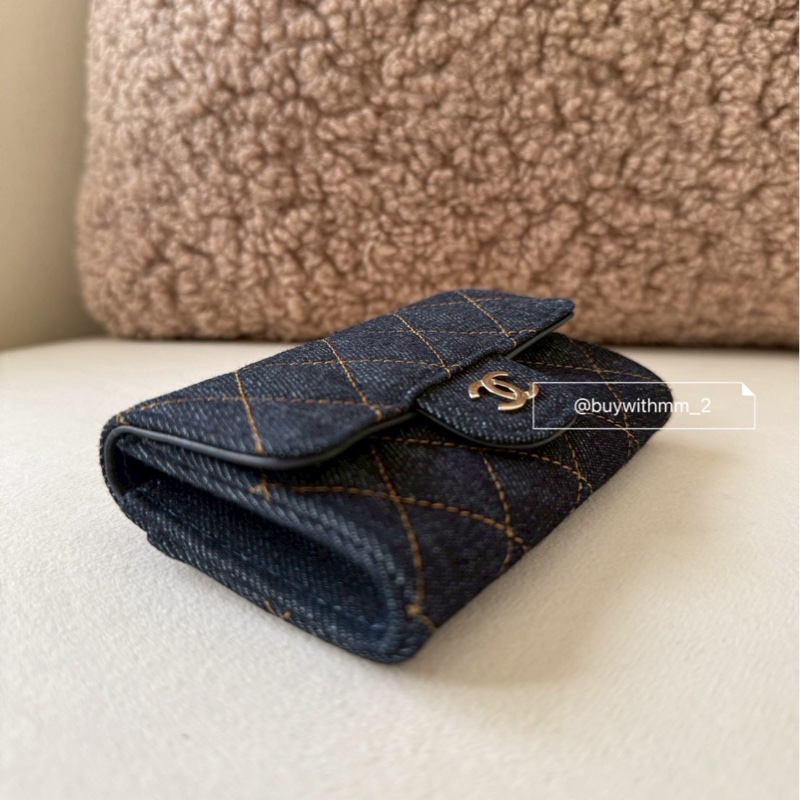 ✨新款抵台✨香奈兒 26p丹寧單層卡包-3