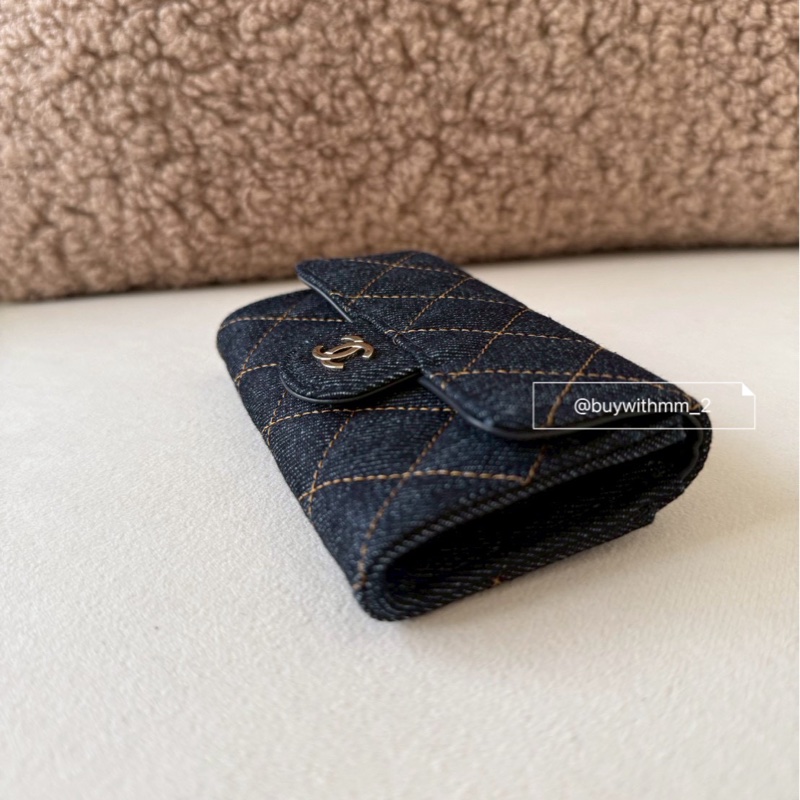 ✨新款抵台✨香奈兒 26p丹寧單層卡包-4