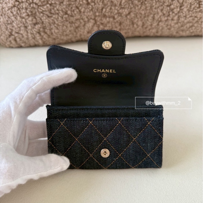 ✨新款抵台✨香奈兒 26p丹寧單層卡包-5