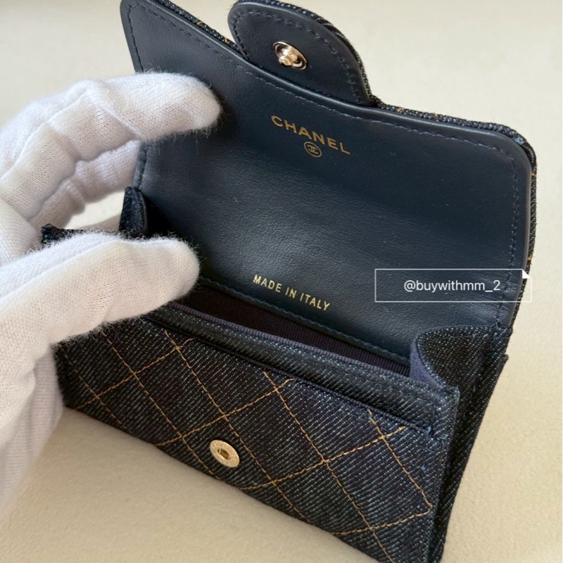 ✨新款抵台✨香奈兒 26p丹寧單層卡包-6