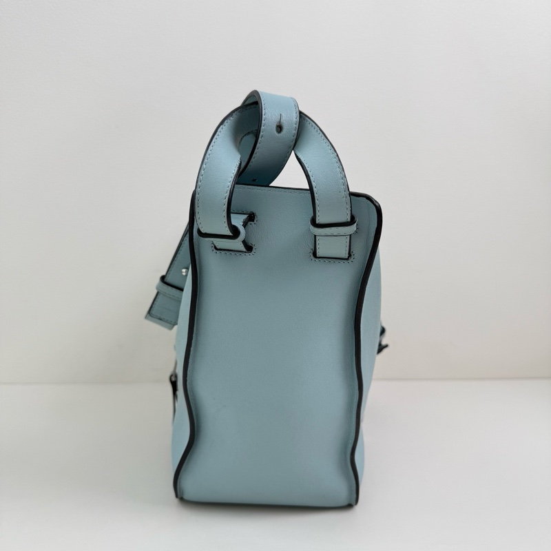 Loewe/羅意威 小號淺藍色 吊床包單肩包 銀扣-2